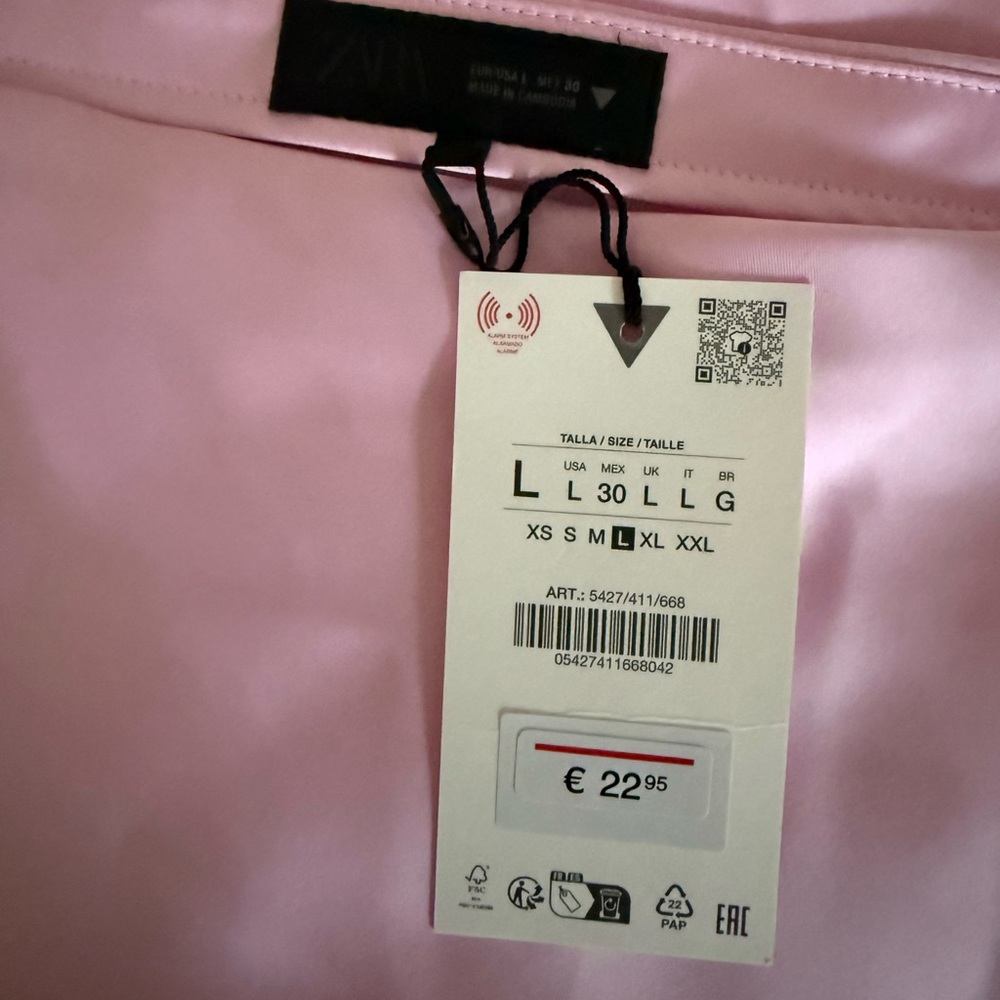 Zara Satink Pink Midi Skirt - Picture 3 of 5